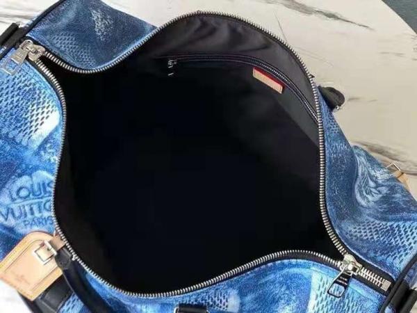 Keepall Bandoulire Limited Edition Premium Unisex Duffle Bag With Dust Bag & Accessories (Ocean Blue - 683)