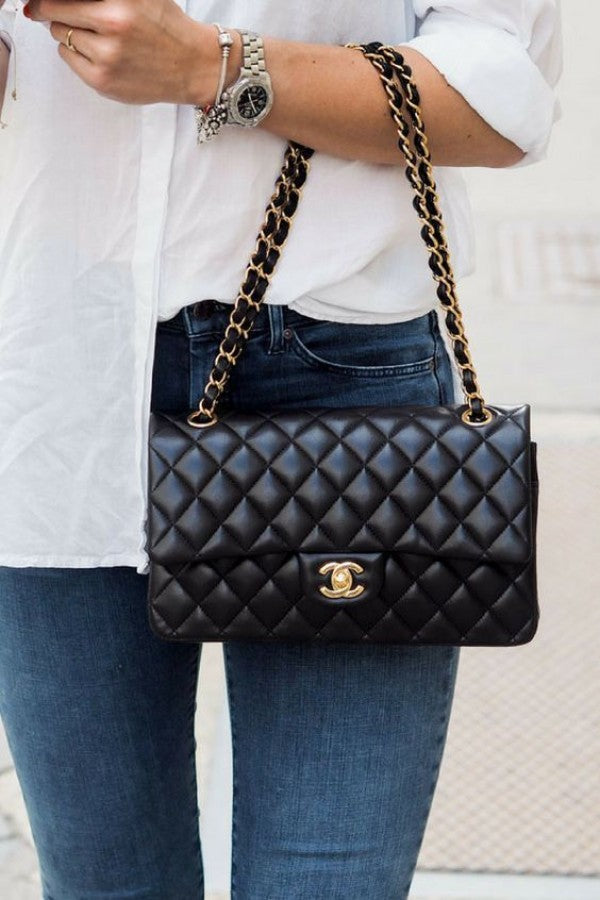 Classic Jumbo Flap Shoulder Bag With OG Box & Dust Bag (Black - 113)