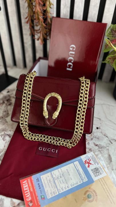 Dionysus Limited Edition Premium Shoulder Bag With OG Magnetic Box & Dust Bag (Red - 1132)
