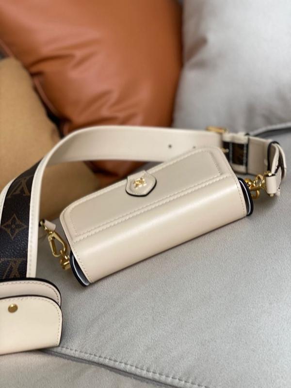 Canta Officer Pochette Bag With OG Box & Dust Bag & Shoulder Strap (White - 1022)