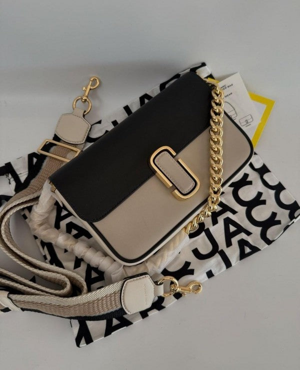 The J Shoulder Bag With OG Box & Dust Bag (Black White - 552)