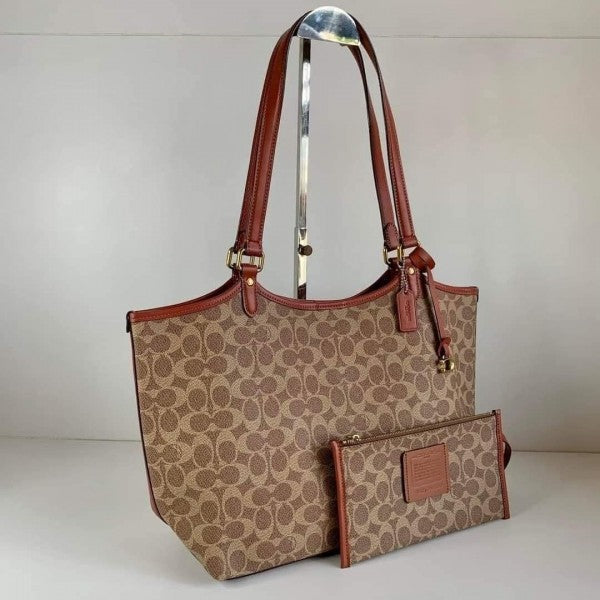 Day Tote With Removable Pouch & Dust Bag (Brown - 968)