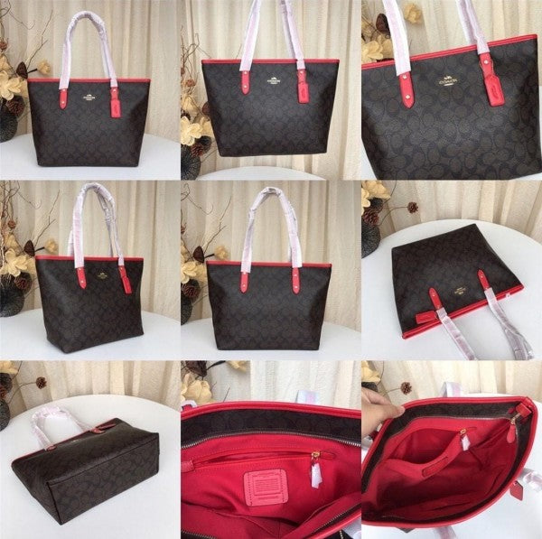 Signature City Tote Bag With OG Box & Dust Bag (Dark Brown - 829)