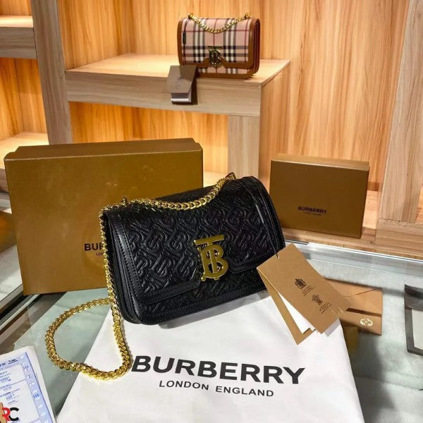 TB Monogram Shoulder Bag With OG Box & Dust Bag (Black - 346)