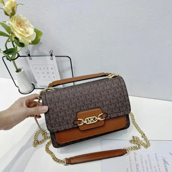 MK Heather Shoulder Bag With OG Box & Dust Bag (Brown - 176)