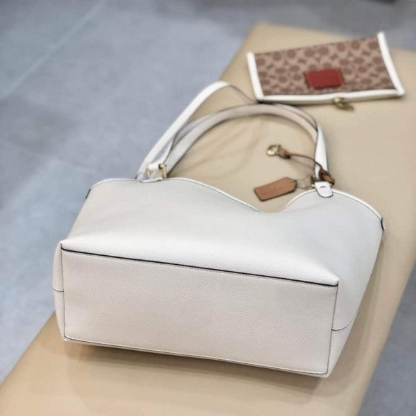 Day Tote With Removable Pouch & Dust Bag (White - 969)