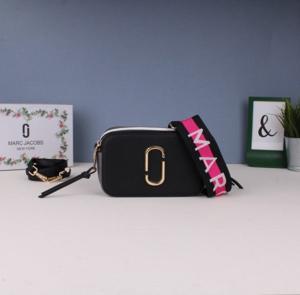 MJ Snapshot Crossbody Bag With 2 Belts OG Box & Dust Bag (Black - 150)