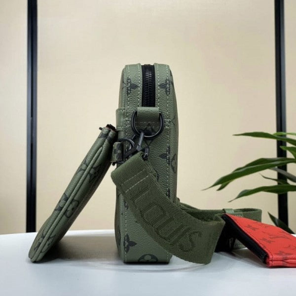 Virgil Abloh Trio Messenger Multi Crossbody Bag With OG Box & Dust Bag (Green - 994)