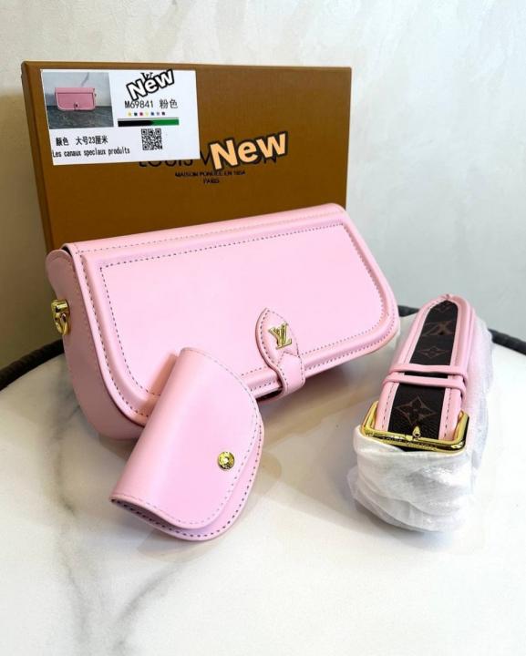Canta Officer Pochette Bag With OG Box & Dust Bag & Shoulder Strap (Pink - 1023)
