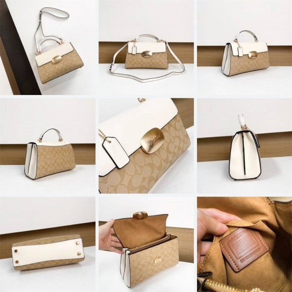 Eliza Top Handle Premium Crossbody Bag With OG Magnetic Gift Box & Dust Bag (White - 914)