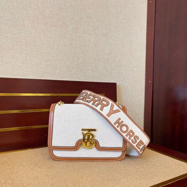 BB Horseferry Road Sling Bag With OG Box & Dust Bag & 2 Belts (White - 792)