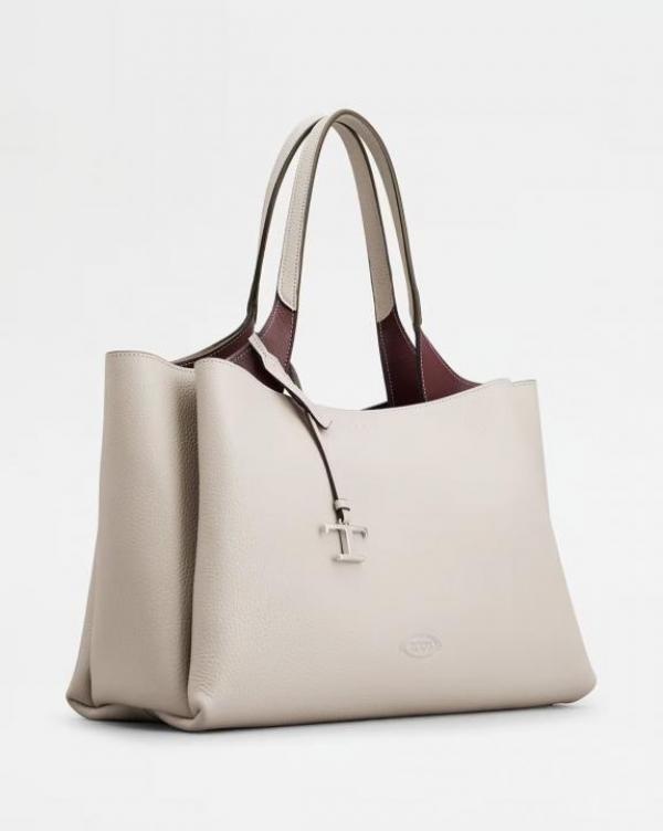 T Timeless Leather Tote Bag With OG Box & Dust Bag (White - 1130)