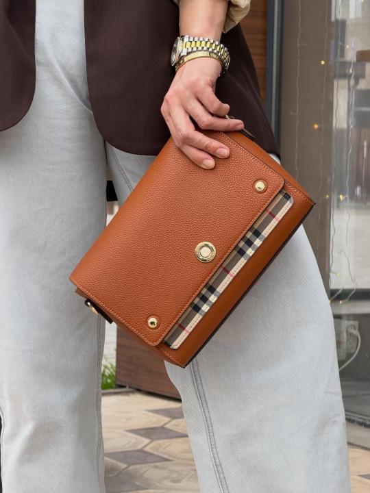 Note Premium Signature Shoulder Bag With OG Box & Dust Bag (Brown - 1185)