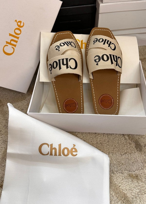 Woody Flats Slide With OG Box & Dust Bag (White - 751)