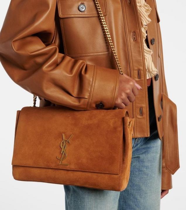 Kate Reversible Suede Shoulder Bag With OG Magnetic Box & Dust Bag (Tan - 1188)