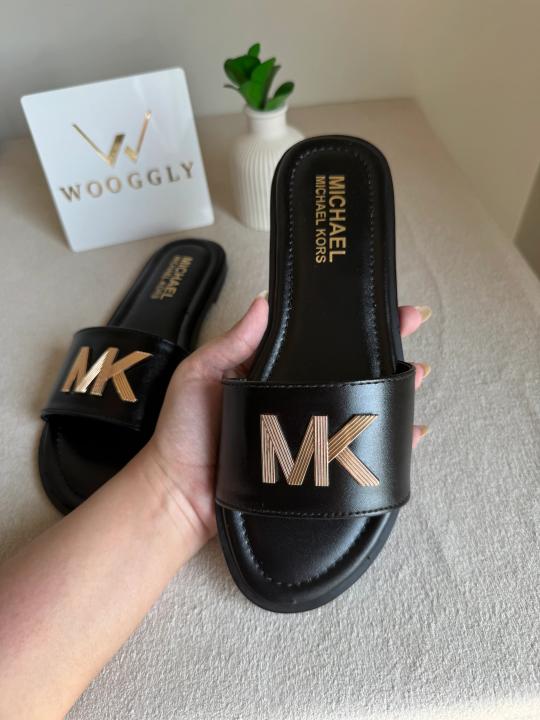 MK Deanna Slide Flats With OG Box & Dust Bag (Black - 1097)