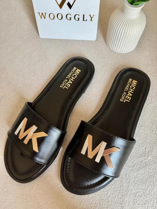 MK Deanna Slide Flats With OG Box & Dust Bag (Black - 1097)