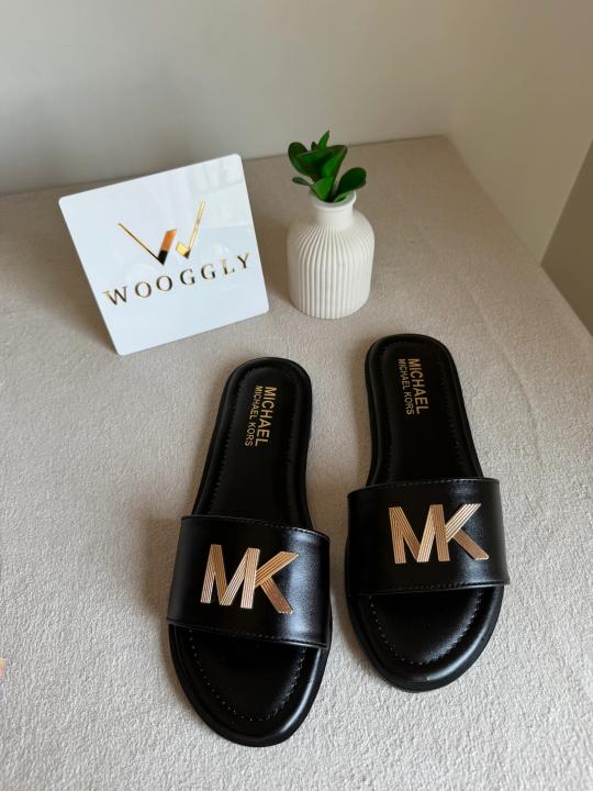 MK Deanna Slide Flats With OG Box & Dust Bag (Black - 1097)