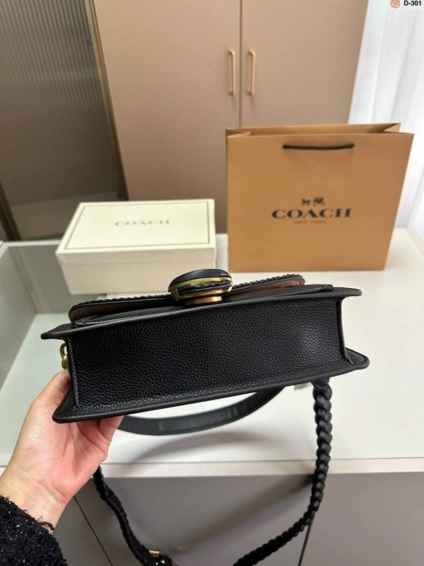 Elite Quality Shoulder Bag With OG Box & Dust Bag & 2 Belts (Black - 662)