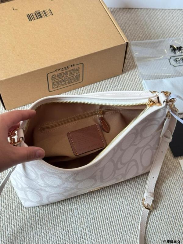 Laurel Premium Leather Shoulder Bag With OG Box & Dust Bag & Charm (Beige - 1206)
