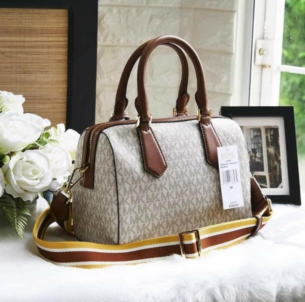 Boston Sling Hand Bag With Dust Bag & Shoulder Strap (White - 320)