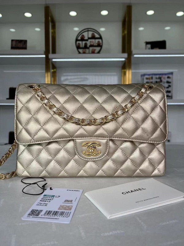 Classic Jumbo Flap Shoulder Bag With OG Box & Dust Bag (Silver - 795)