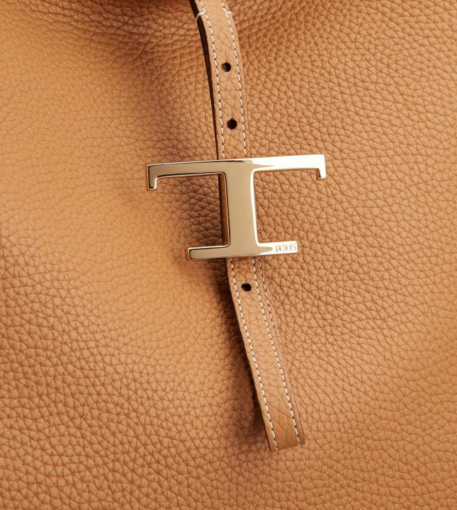 T Timeless Pebble Premium Leather Bag With OG Magnetic Box With Dust Bag (Tan - 1183)