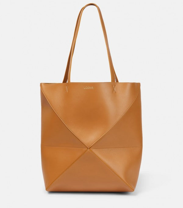 Limited Edition Puzzle Fold Tote Bag With OG Box & Dust Bag (Brown - 698)