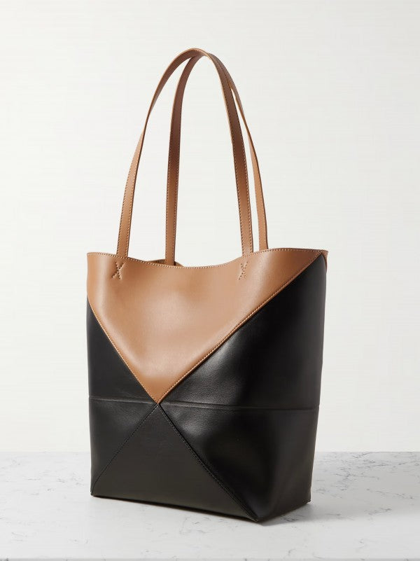 Limited Edition Puzzle Fold Tote Bag With OG Box & Dust Bag (Tan Black - 697)