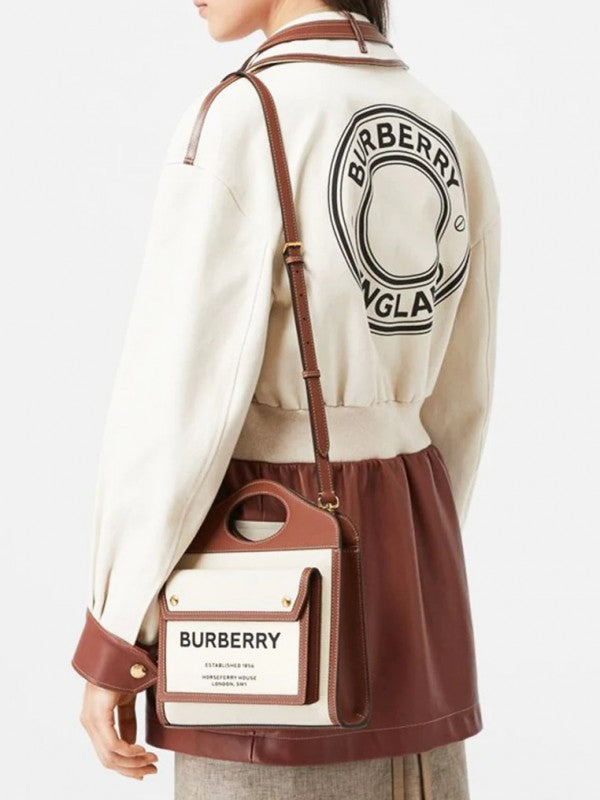 BB Two Tone Canvas and Leather Pocket Premium Quality Bag With OG Box & Dust Bag 228