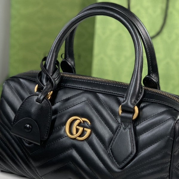 Marmont Top Handle Speedy Premium Bag With OG Box & Dust Bag & Carry Bag & Accessories (Black - 902)