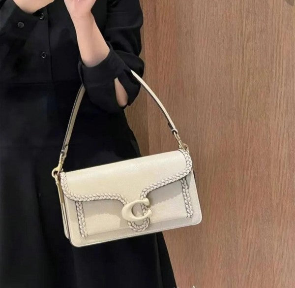 Tabby 26 Elite Quality Shoulder Bag With OG Double Magnetic Box & Dust Bag & 2 Belts (Off White - 664)