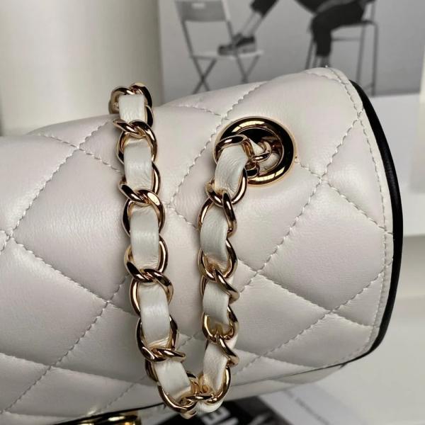 Pearl Classic Panda Flap Shoulder Bag With OG Box & Dust Bag (White - 1202)