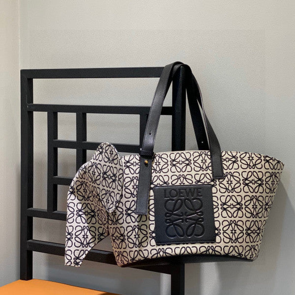 Elephant Anagram Premium Edition Basket Tote Bag With Dust Bag (Black - 700)