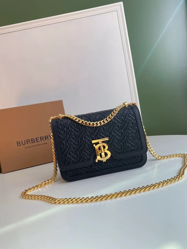 TB Monogram Shoulder Bag With OG Box & Dust Bag (Black - 346)