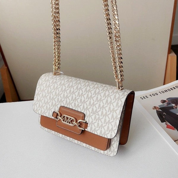 MK Heather Shoulder Bag With OG Box & Dust Bag (White - 177)