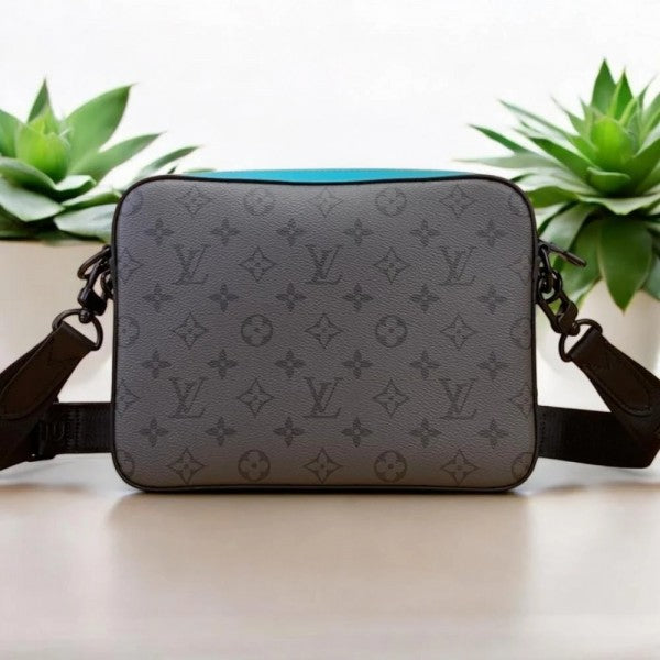 Virgil Abloh Trio Messenger Multi Crossbody Bag With OG Box & Dust Bag (Blue - 993)
