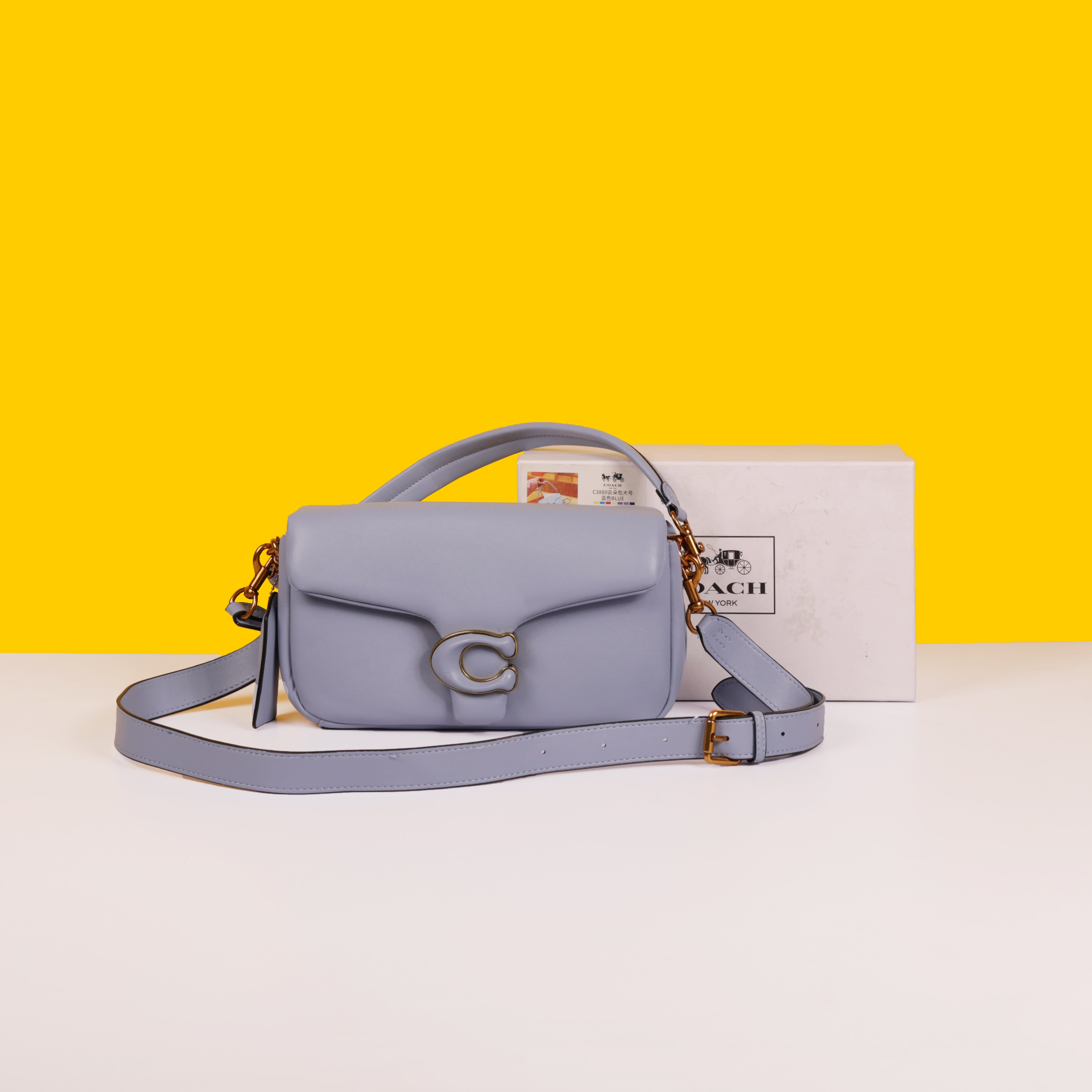 Pillow Tabby Shoulder Bag With OG Box & Dust Bag & Extra Shoulder Strap (Blue - 1000)