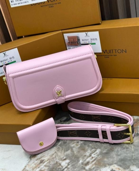 Canta Officer Pochette Bag With OG Box & Dust Bag & Shoulder Strap (Pink - 1023)