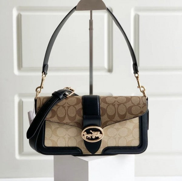 Georgie Signature Shoulder Bag With OG Box & Dust Bag (Brown - 134)