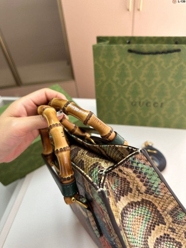 Diana Python Premium Tote Bag With OG Magnetic Box & Dust Bag (Python - 531)