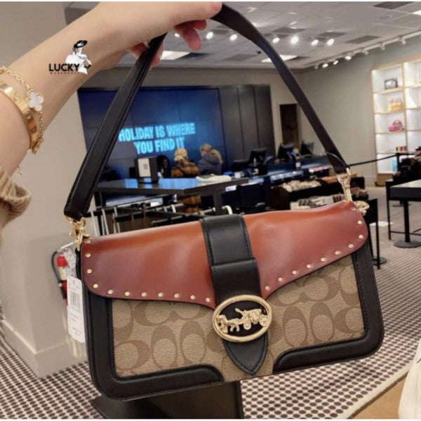 Georgie Signature Shoulder Bag With OG Box & Dust Bag (Red - 132)