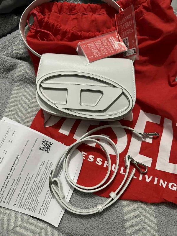 1DR Shoulder Bag With OG Box & Dust Bag & Extra Shoulder Strap (White - 441)