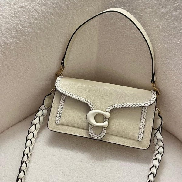 Tabby 26 Elite Quality Shoulder Bag With OG Double Magnetic Box & Dust Bag & 2 Belts (Off White - 664)
