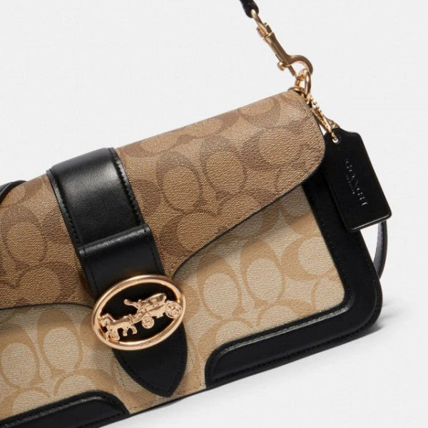 Georgie Signature Shoulder Bag With OG Box & Dust Bag (Brown - 134)