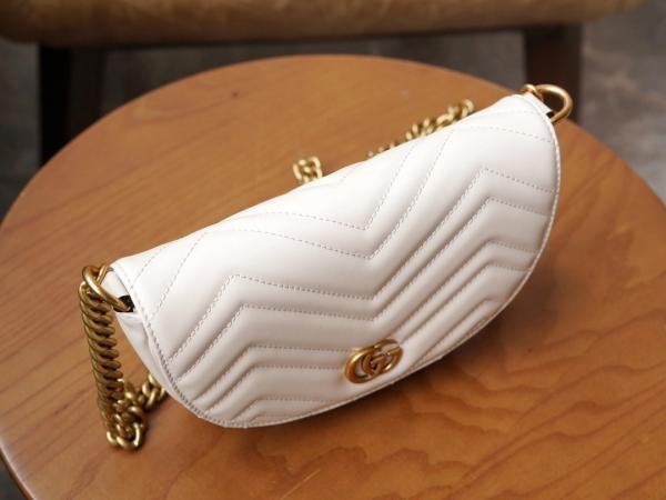 Marmont Moon Premium Shoulder Bag With OG Box & Premium Dust Bag & Carry Bag (White - 905)