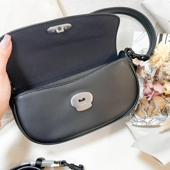 Emmy Saddle Premium Crossbody Shoulder Bag With OG Double Box & Dust Bag (Black - 1003)