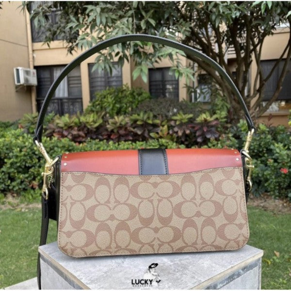 Georgie Signature Shoulder Bag With OG Box & Dust Bag (Red - 132)
