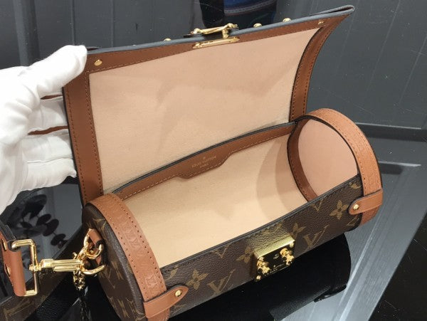 Papillon Trunk Monogram Bag With OG Box Dust Bag & Extra Shoulder Strap (Brown - 790)