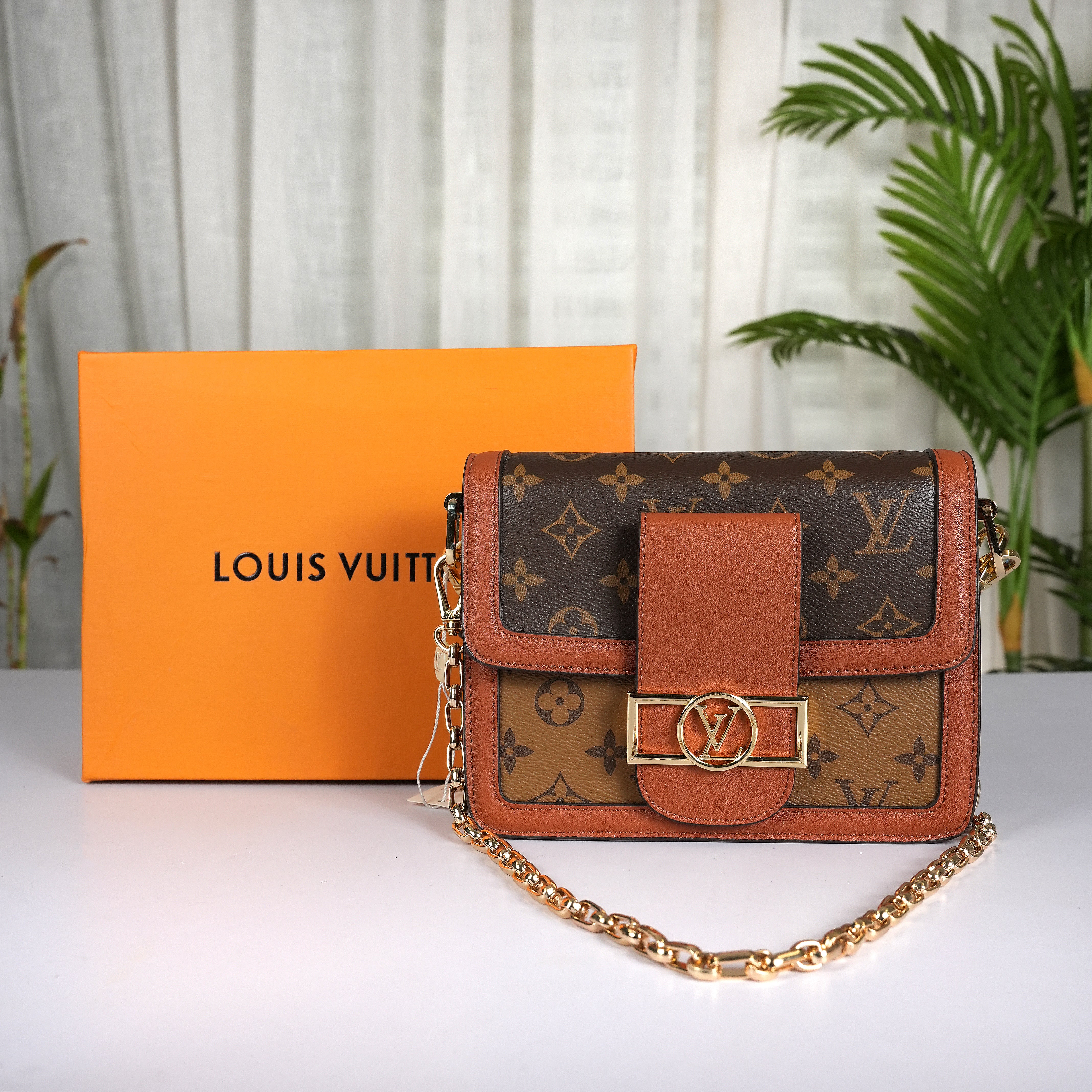 LV Dauphine Monogram Bag With OG Box & Dust Bag (Brown - 1146)